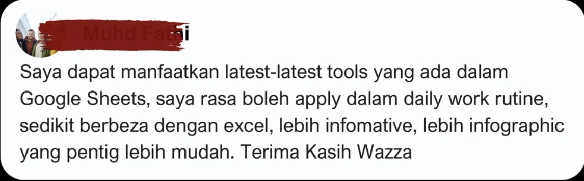 Screenshot feedback peserta