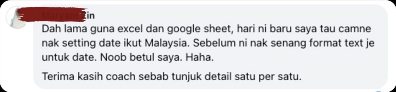 Screenshot feedback peserta